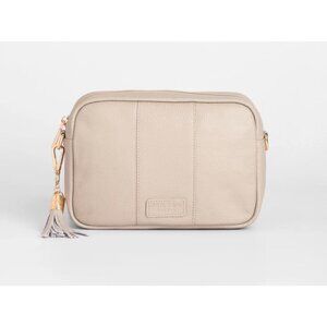 NEW Pompom London Leather City Bag - Stone Beige Crossbody